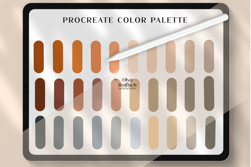 sandy-brown-procreate-color-palette-boho-color-swatches