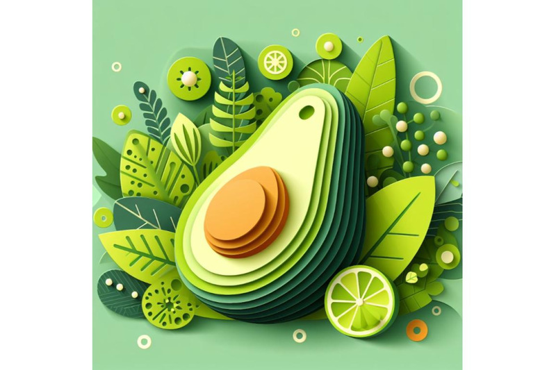 4-paper-cut-green-avocado-fruit