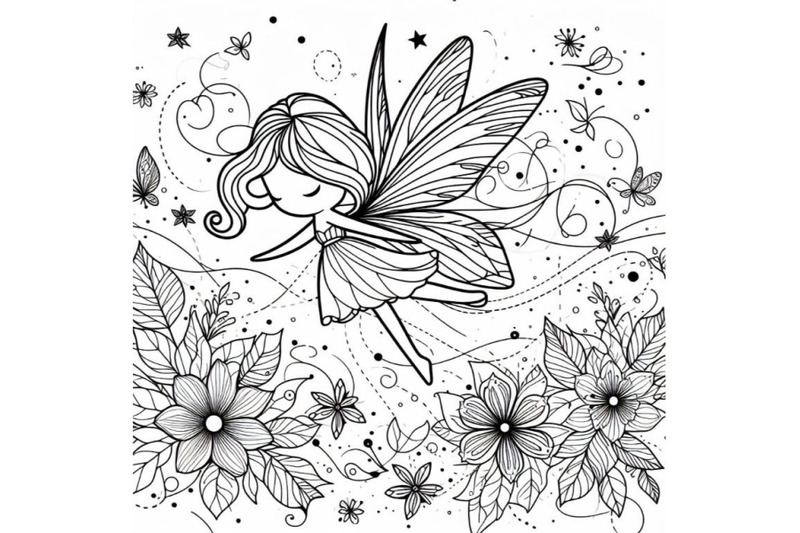 4-beautiful-fairy-line-art-fall-down-silhouette-isolated