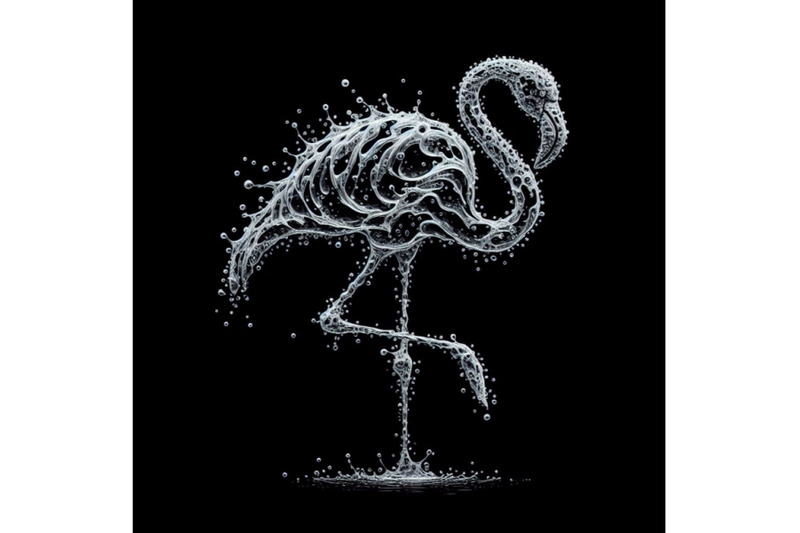 4-abstract-flamingo-created-out-of-water-droplets-and-splashes-isolate