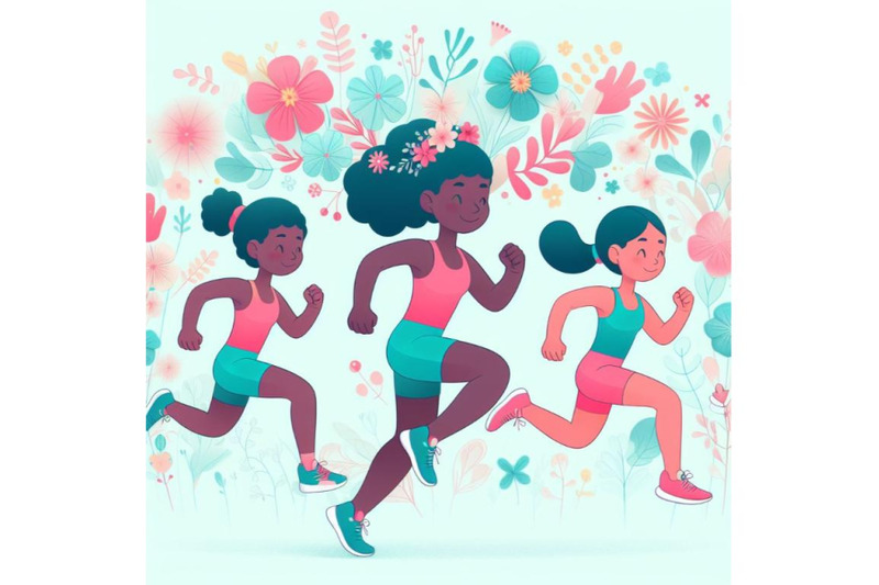 4-cute-cartoonrunning-athletes