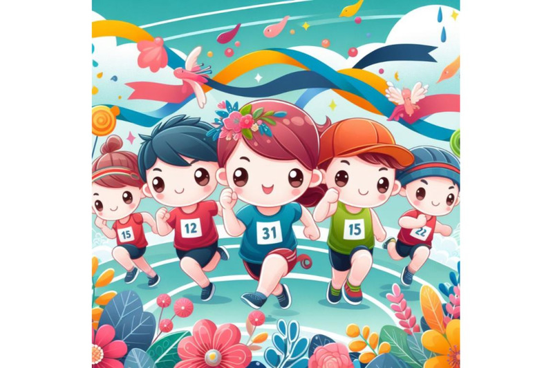 4-cute-cartoonrunning-athletes