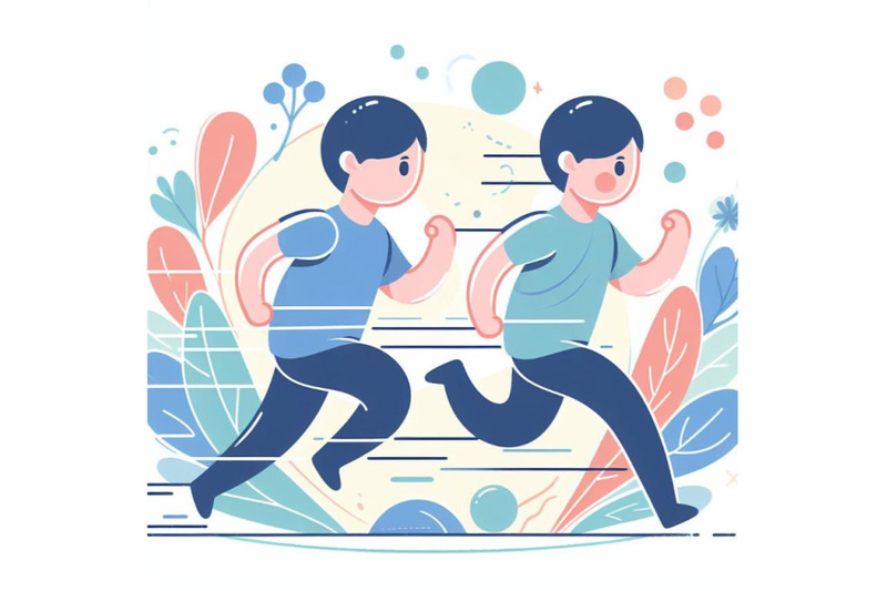 4-running-man-from-circles-illustration-contains-transparency-and-ble