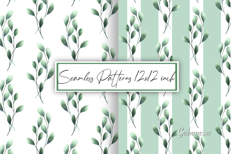 green-branches-with-leaves-floral-seamless-patterns
