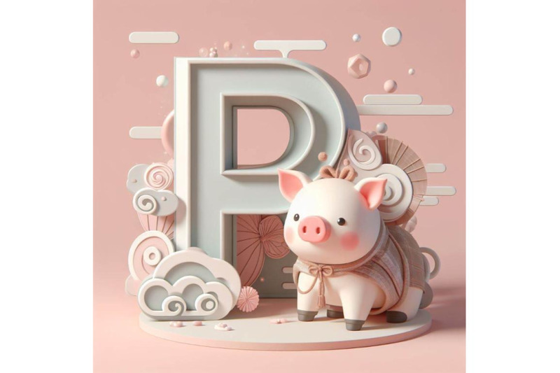 4-illustration-of-animal-alphabet-p-with-pig