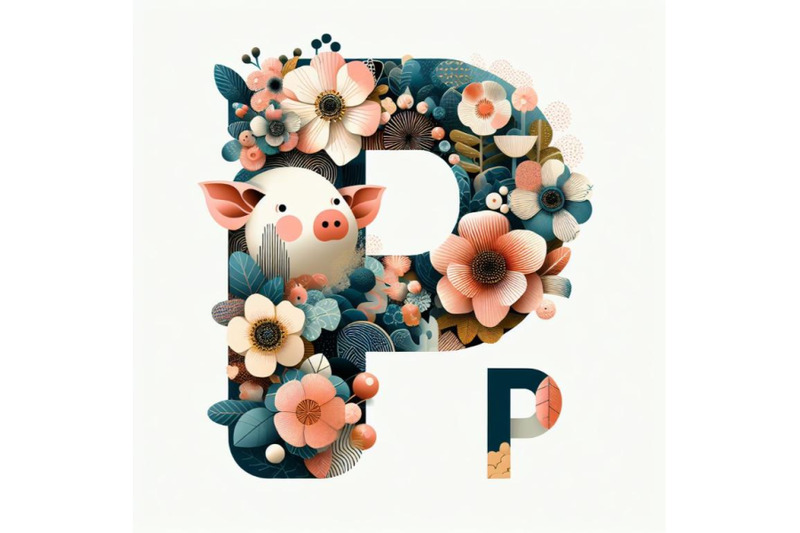 4-illustration-of-animal-alphabet-p-with-pig