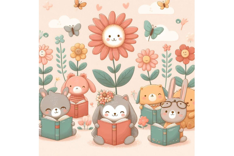 4-cute-animals-readimg-books