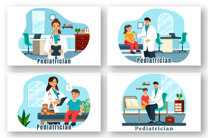 9-pediatrician-vector-illustration