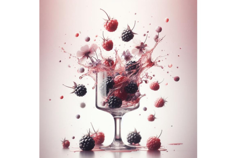 4-fresh-blackberries-fall-into-a-glass-with-juice-generating-a-splash