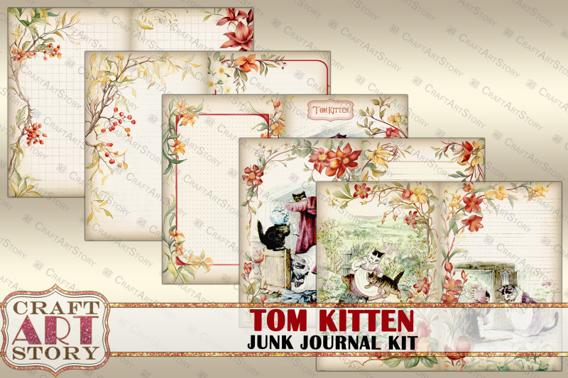 tom-kitten-beatrix-potter-junk-journal-pages-fantasy-fairy