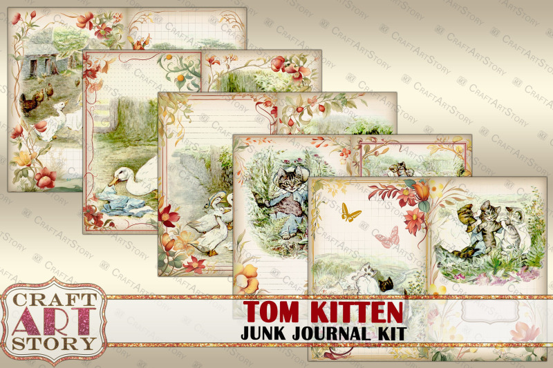 tom-kitten-beatrix-potter-junk-journal-pages-fantasy-fairy