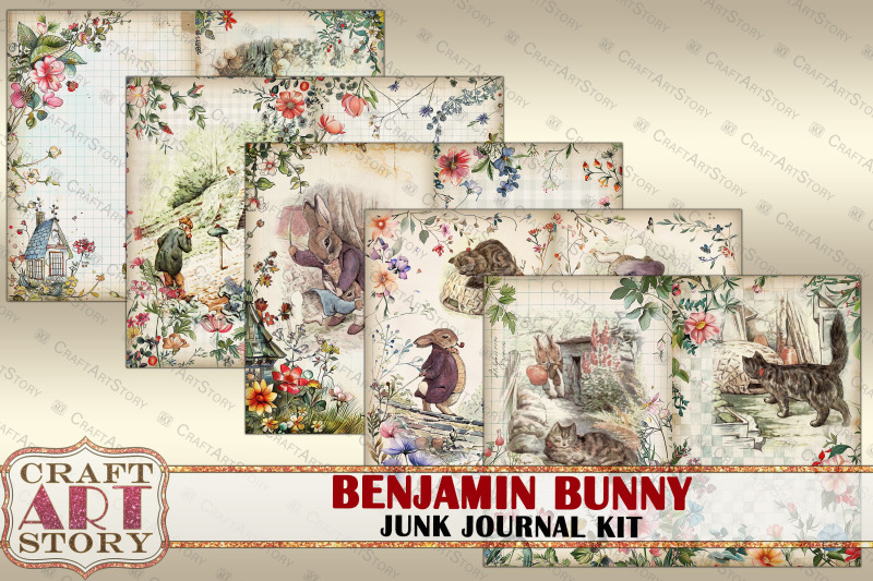 benjamin-bunny-beatrix-potter-junk-journal-pages-fantasy