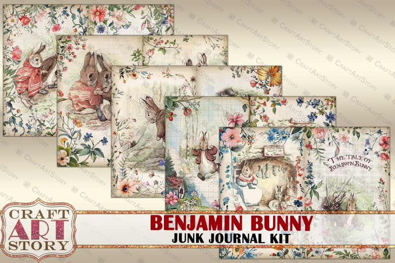 benjamin-bunny-beatrix-potter-junk-journal-pages-fantasy