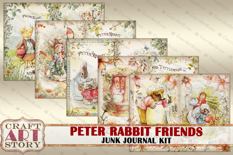 benjamin-bunny-beatrix-potter-junk-journal-pages-fantasy