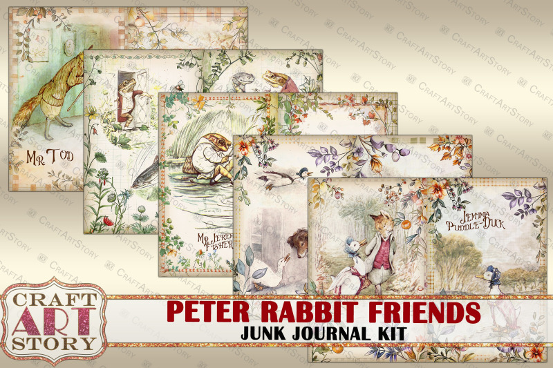 benjamin-bunny-beatrix-potter-junk-journal-pages-fantasy