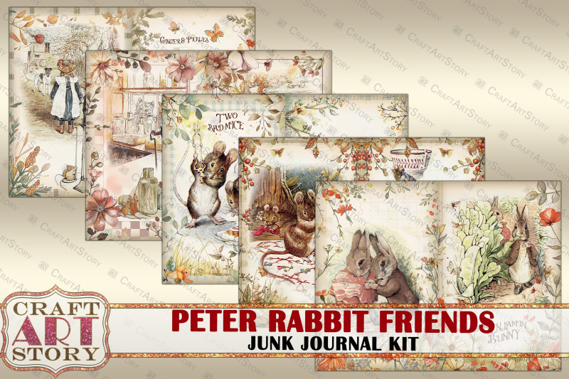 benjamin-bunny-beatrix-potter-junk-journal-pages-fantasy