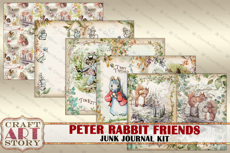 benjamin-bunny-beatrix-potter-junk-journal-pages-fantasy