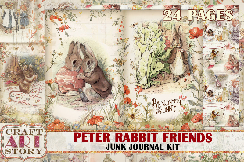 benjamin-bunny-beatrix-potter-junk-journal-pages-fantasy