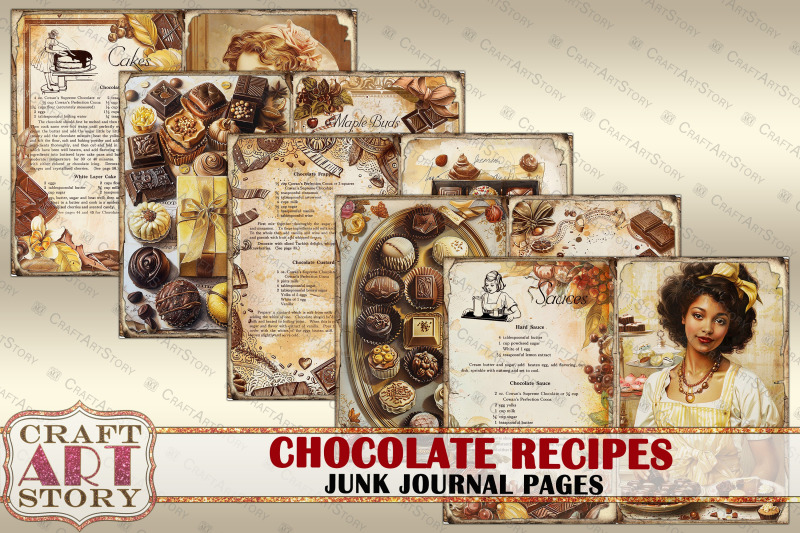 vintage-chocolate-recipes-junk-journal-crafting-cookbook