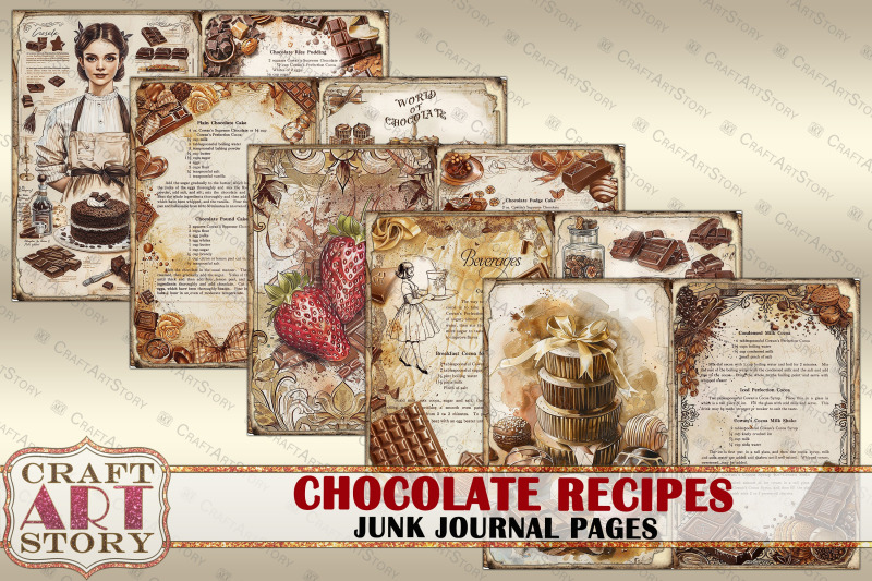 vintage-chocolate-recipes-junk-journal-crafting-cookbook