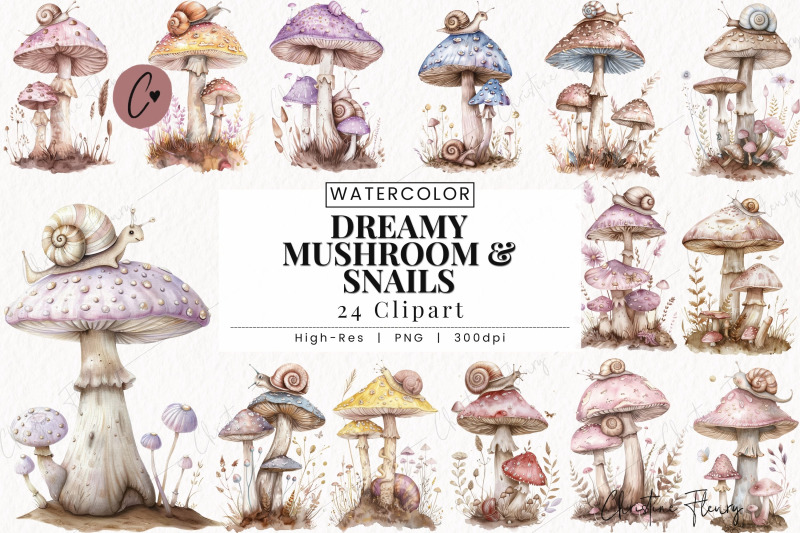 dreamy-mushrooms-amp-snails-clipart