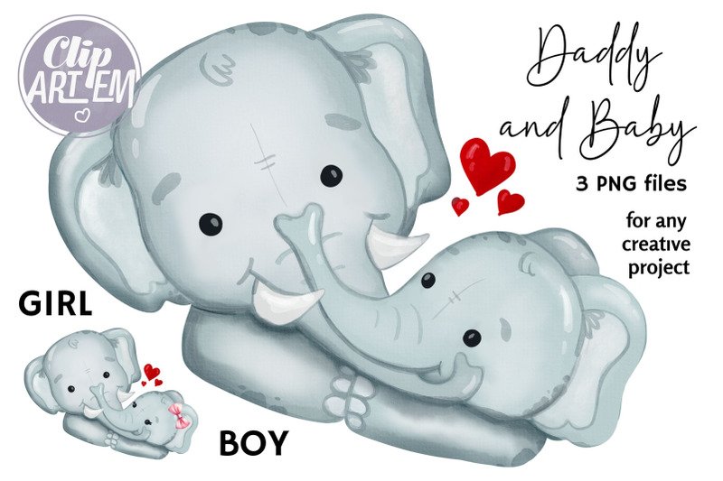 daddy-father-and-boy-girl-elephant-clip-art-3-png-images-set