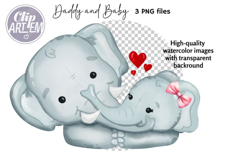 daddy-father-and-boy-girl-elephant-clip-art-3-png-images-set