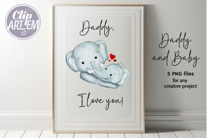 daddy-father-and-boy-girl-elephant-clip-art-3-png-images-set