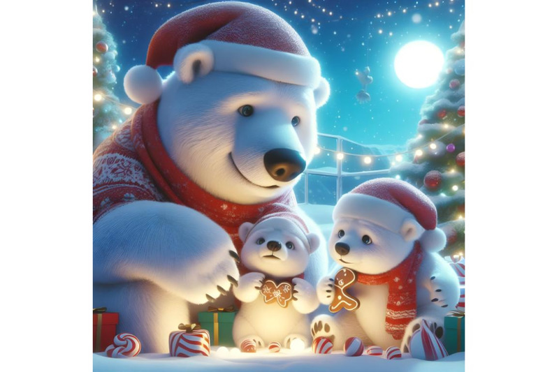 big-polar-bear-family-at-christmas