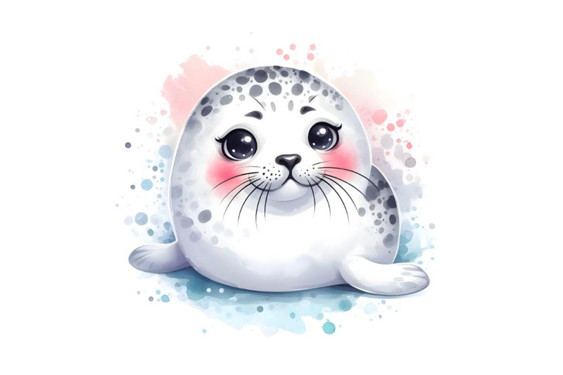 watercolor-cute-white-watercolor-sealwith-splash-textured-background