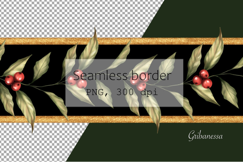 seamless-border-with-leaves-and-berries-floral-garland