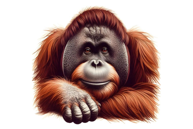 beautiful-hand-drawing-watercolor-orangutan