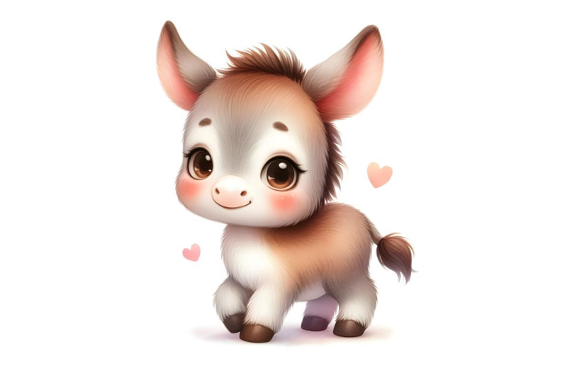 watercolor-a-cute-donkey