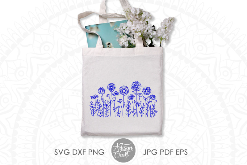 wildflower-svg-daisy-border-line-art-field-of-flowers