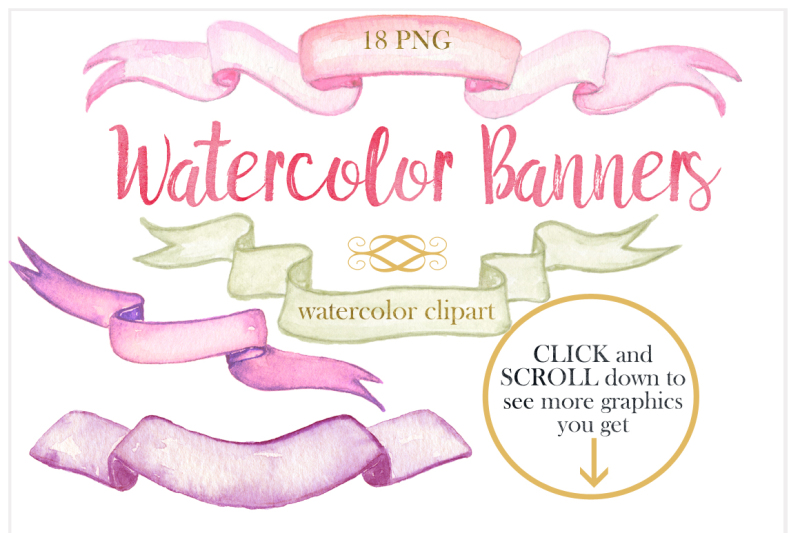 banners-watercolor-clipart