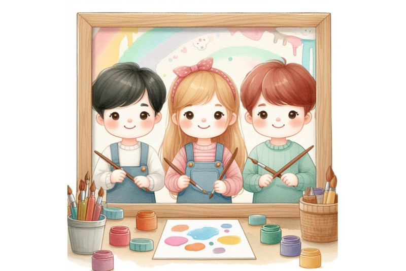 bundle-of-kids-painting-a-frame