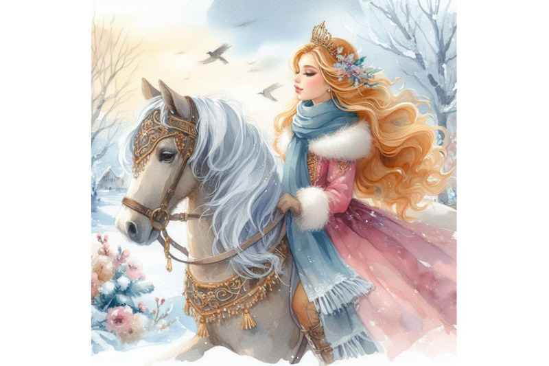 bundle-of-princess-riding-horse-at-winter