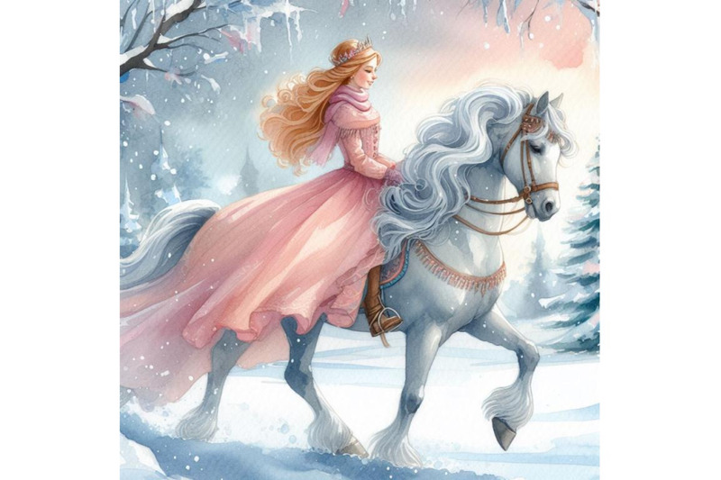 bundle-of-princess-riding-horse-at-winter