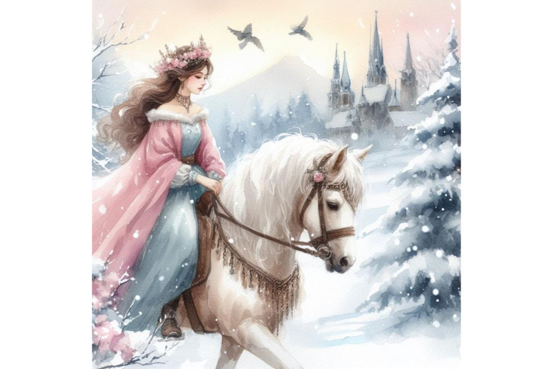 bundle-of-princess-riding-horse-at-winter