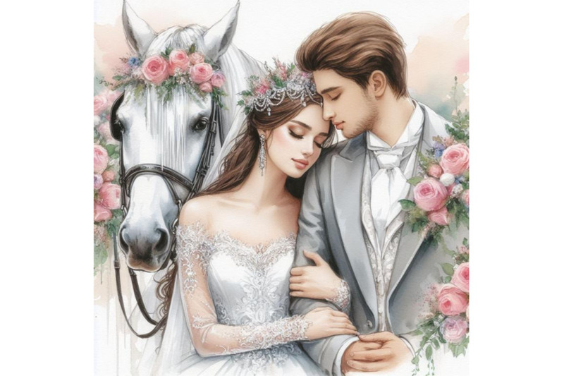 bundle-of-romantic-couple-on-white-horse