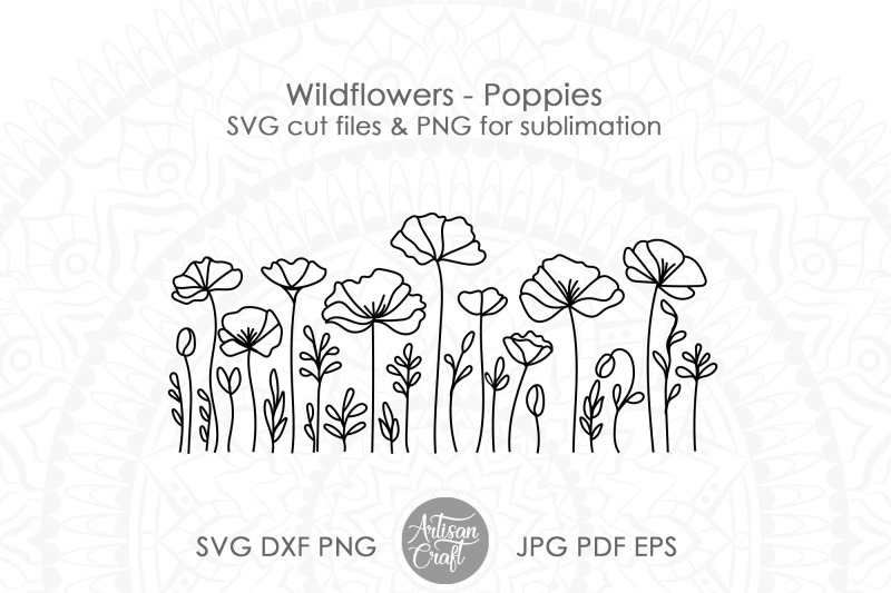 wildflower-svg-poppy-flower-line-art