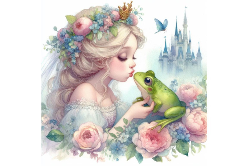 bundle-of-fairytale-princess-kissing-a-frog