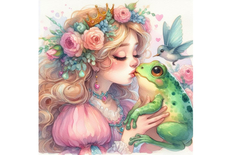 bundle-of-fairytale-princess-kissing-a-frog