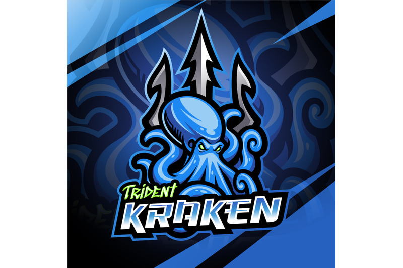 trident-kraken-esport-mascot-logo-design