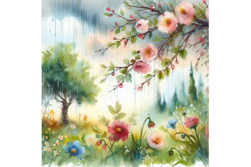 bundle-of-flowers-and-trees-rain