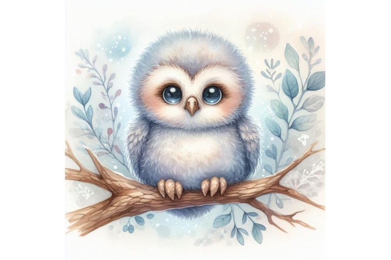 bundle-of-cute-baby-owl-on-a-branch