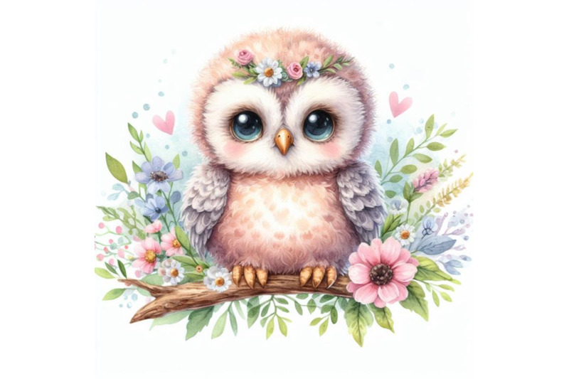 bundle-of-cute-baby-owl-on-a-branch