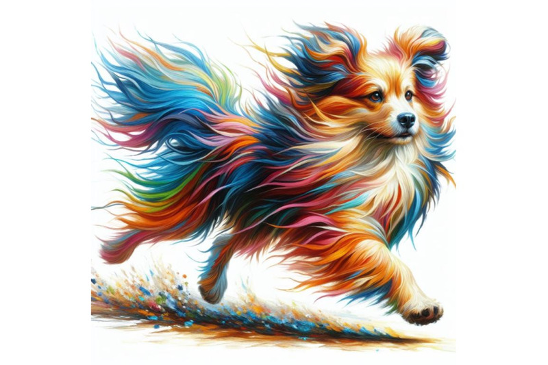 bundle-of-running-colorful-dog-running-colorful-long-haired-dog