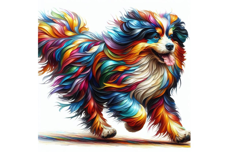 bundle-of-running-colorful-dog-running-colorful-long-haired-dog