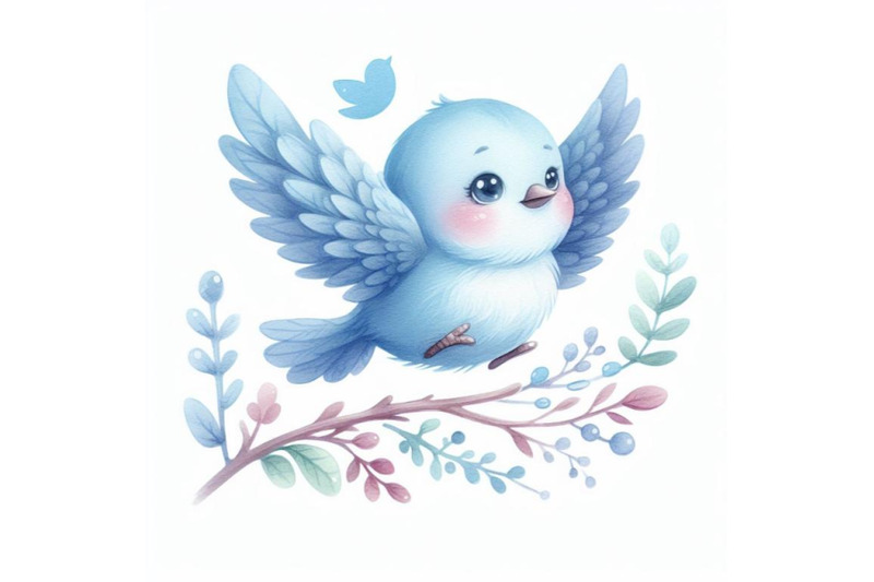 bundle-of-cute-blue-bird-cartoon-flying